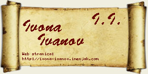 Ivona Ivanov vizit kartica
